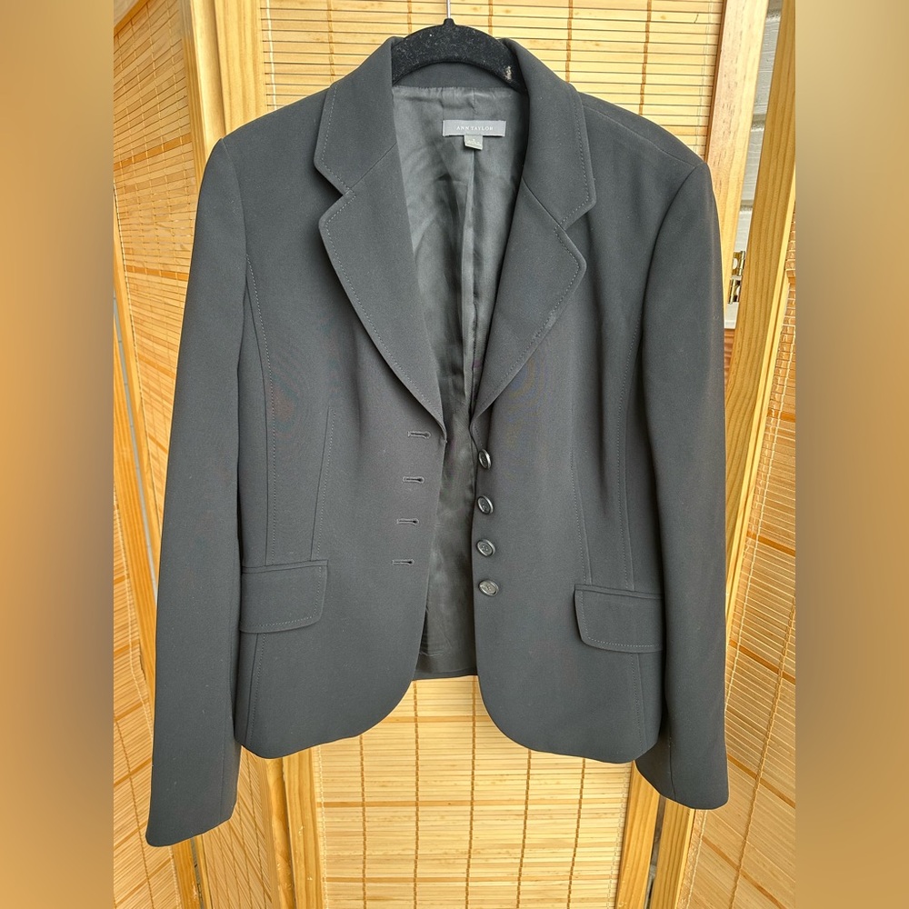 Ann Taylor Black Blazer Tailored Suit Jacket
